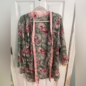 Vintage Victorias Secret Floral Silky Robe M/L
